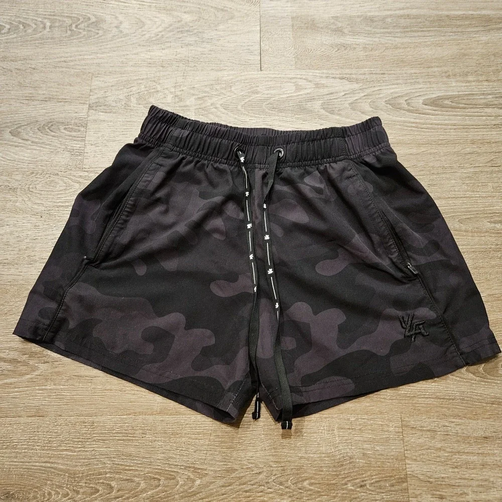 YoungLA Bodybuilding Training Shorts Men's Small Black Camo 4